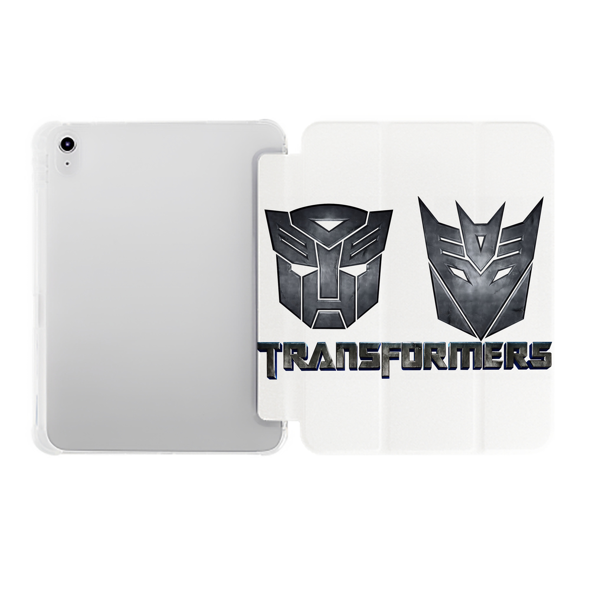 （画像用） Transformers トランスフォーマー IPad ケース ペン収納付き 三つ折りスタンド PUレザー×シリコン 対応機種9.5/10.5/10.9インチ